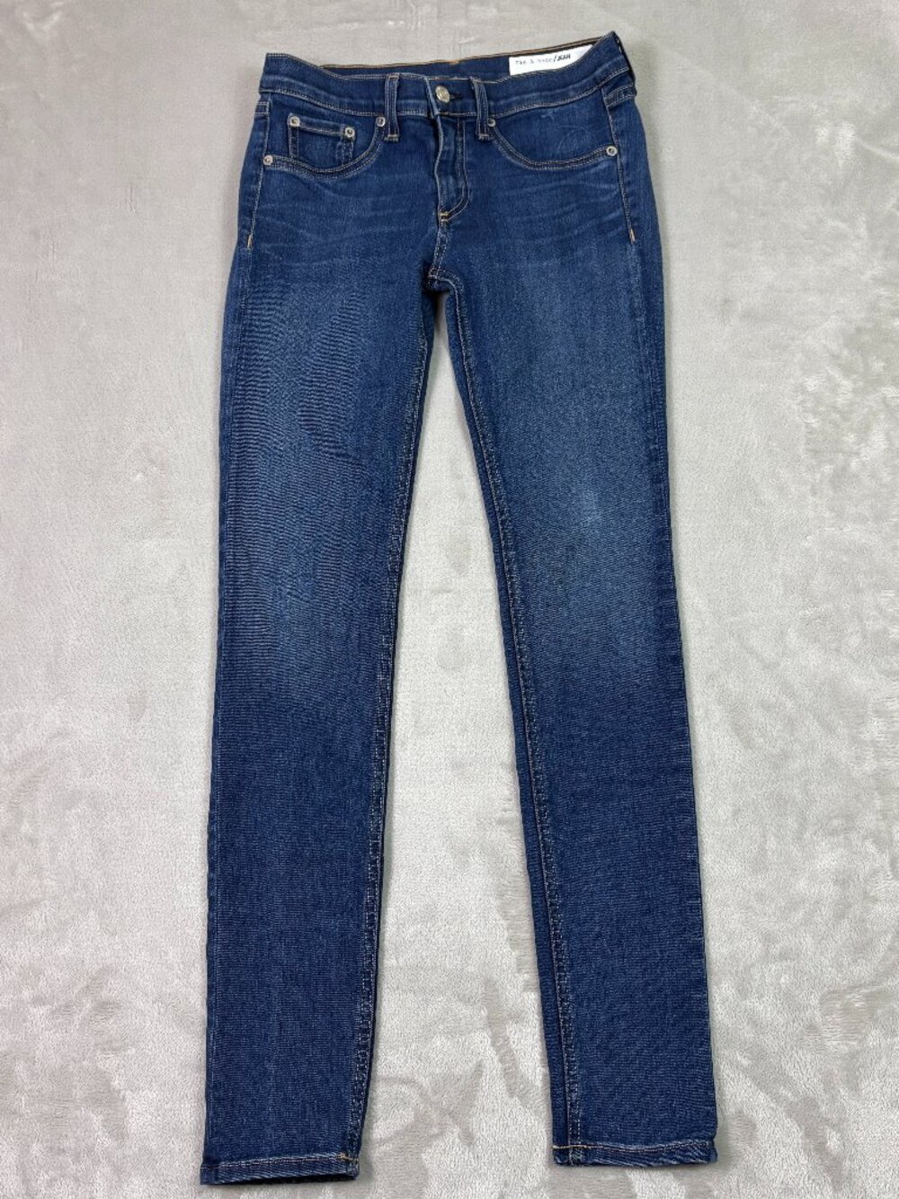 Rag and Bone Jeans 28 Low Rise Skinny Denim Dark Wash Logo Joshua Stretch